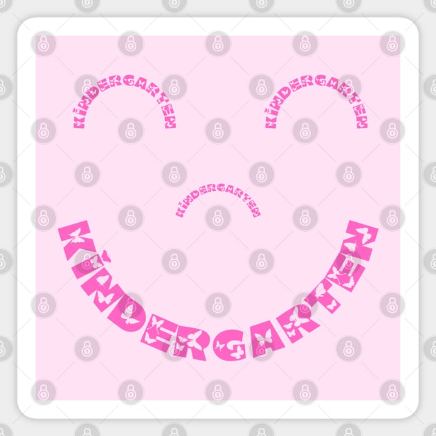 Kindergarten Smiley Face butterfly font Sticker by The Friendly Introverts